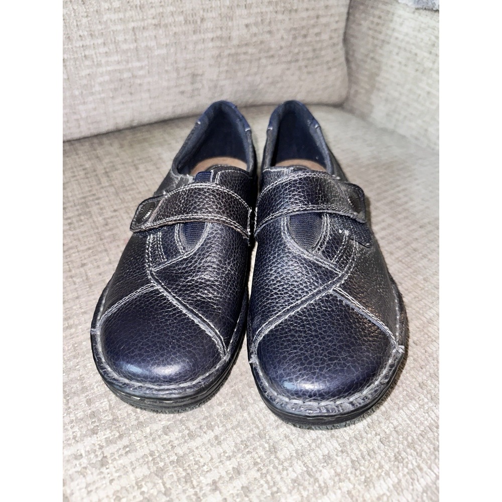 Earth Origins Shoes Womens 8 W Evelyn Slip On Comfort Loafers Navy Leather - Picture 2 of 7